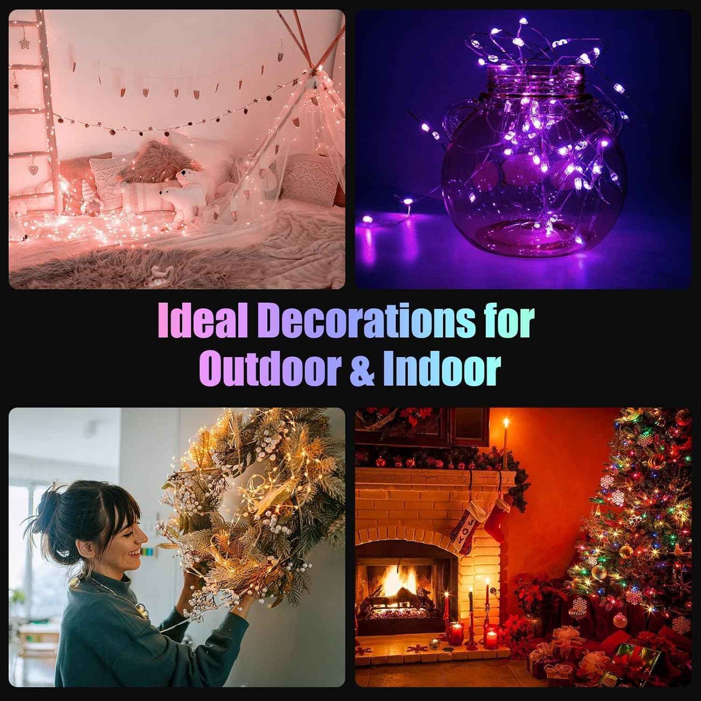 TenSteed Fairy Lights 2 Pack – Safe Nursery and Playroom Decor, Cool to Touch Battery String Lights with Timer