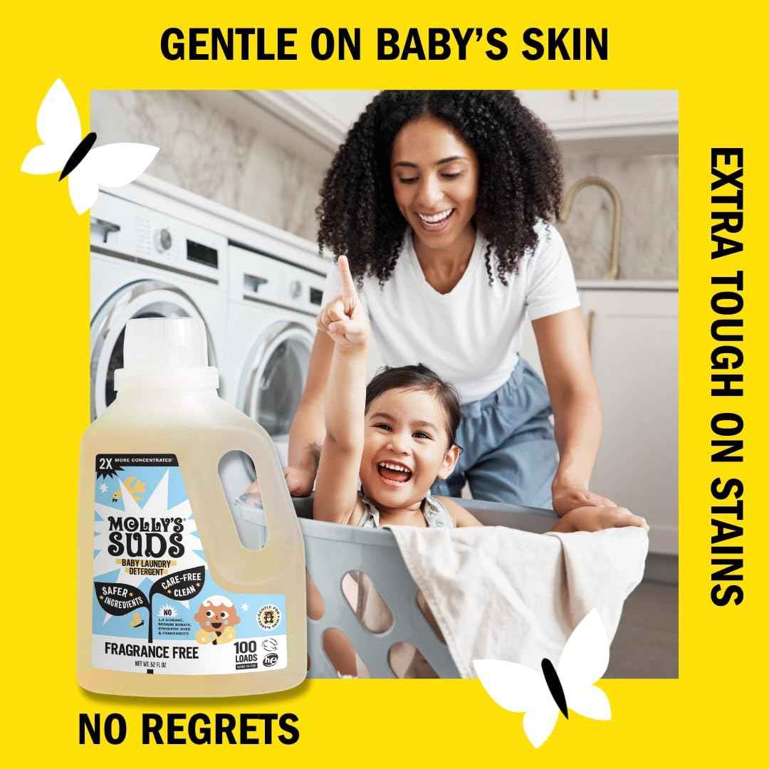 Molly's Suds Baby Liquid Laundry Detergent – Non-Toxic Self Care Essential for New and Expecting Mothers