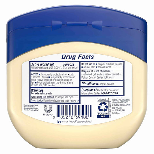 Vaseline Petroleum Jelly – After-Bath Hydration Lock-In for Dry Skin Self-Care Evenings