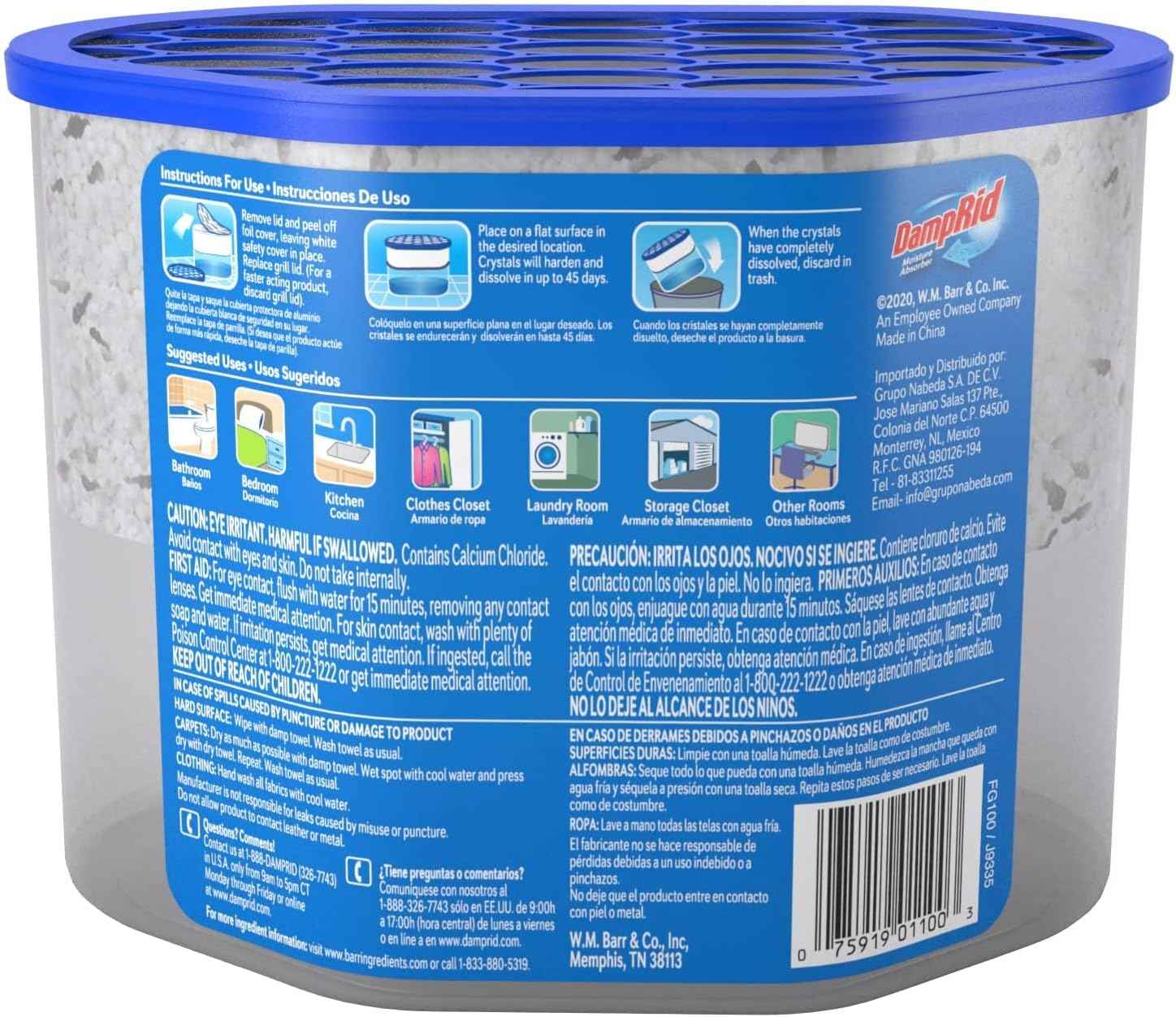 DampRid Fragrance Free Disposable Moisture Absorber 10.5 oz 3 Pack – Uncluttered Bathroom Dehumidifier for Intentional Homes