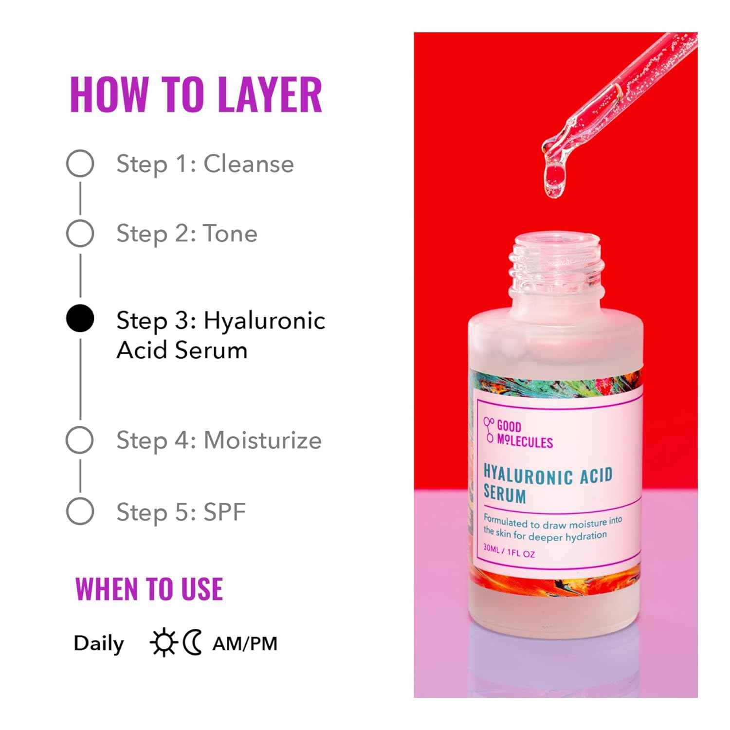 Good Molecules Hyaluronic Acid Serum – Thoughtful Birthday Gift for Her, Fragrance-Free Glow in 1 Fl Oz