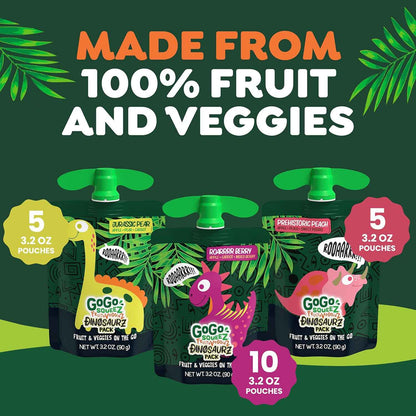 GoGo squeeZ Fruit & veggieZ Variety Pack – Toddler Snack for Lunch Box and Daycare, Unsweetened Squeezable Pouches