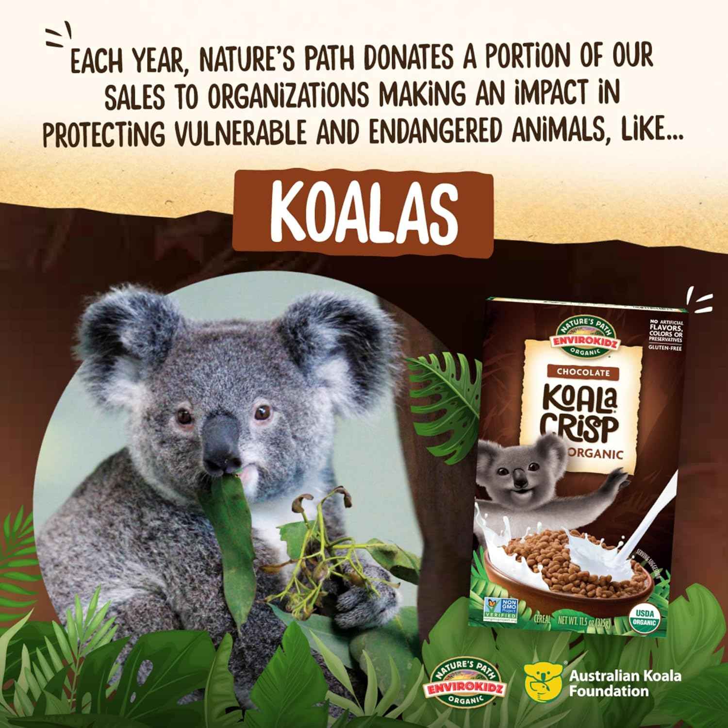 EnviroKidz Koala Crisp Cereal – Portable Camping Breakfast Cereal for Family Outdoor Trips