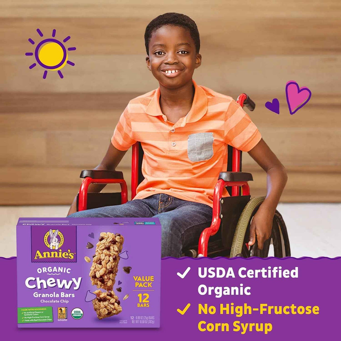 Annie's Organic Chewy Granola Bars Chocolate Chip – Low Calorie Sweet Tooth Fix