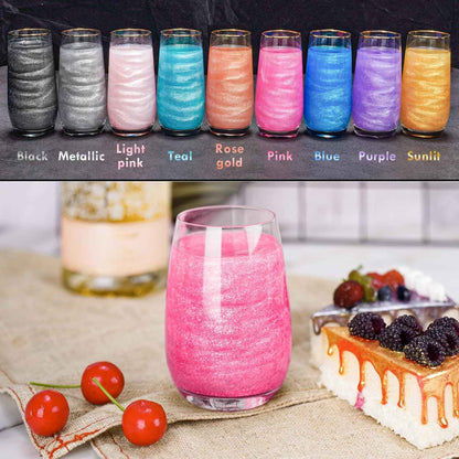 NiHome Edible Glimmer Powder – High-End Bakery Finish for Premium Wedding Cakes and Champagne, Professional-Grade Luster Dust in 16 Metallic Shades