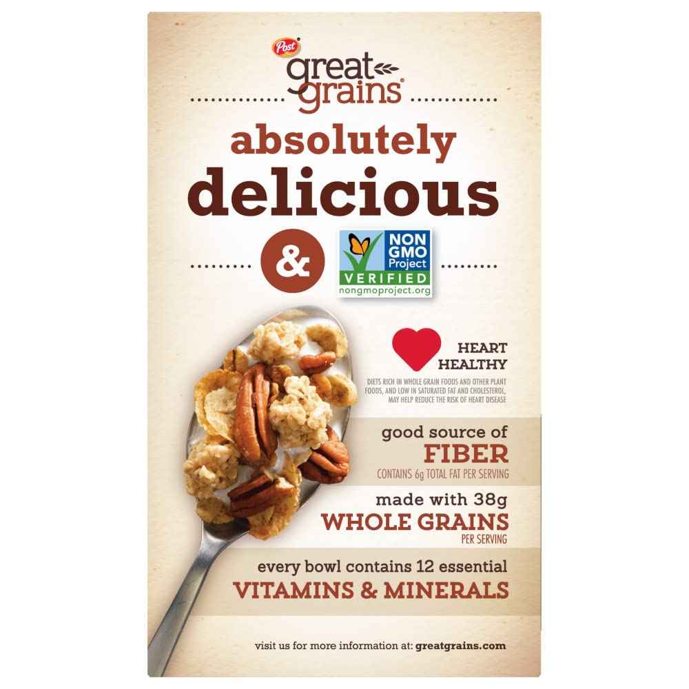 Great Grains Crunchy Pecans Cereal – Heart-Healthy Whole Grain Breakfast for Mindful Mornings