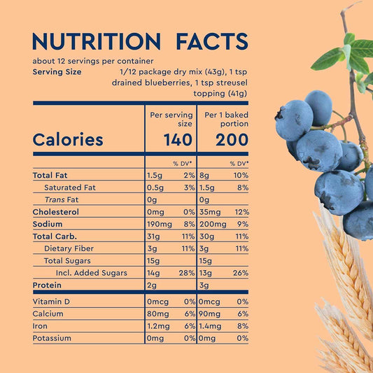 Duncan Hines Simple Mornings Blueberry Streusel Premium Muffin Mix – Better-For-You Brunch Baking with Real Blueberries and No HFCS