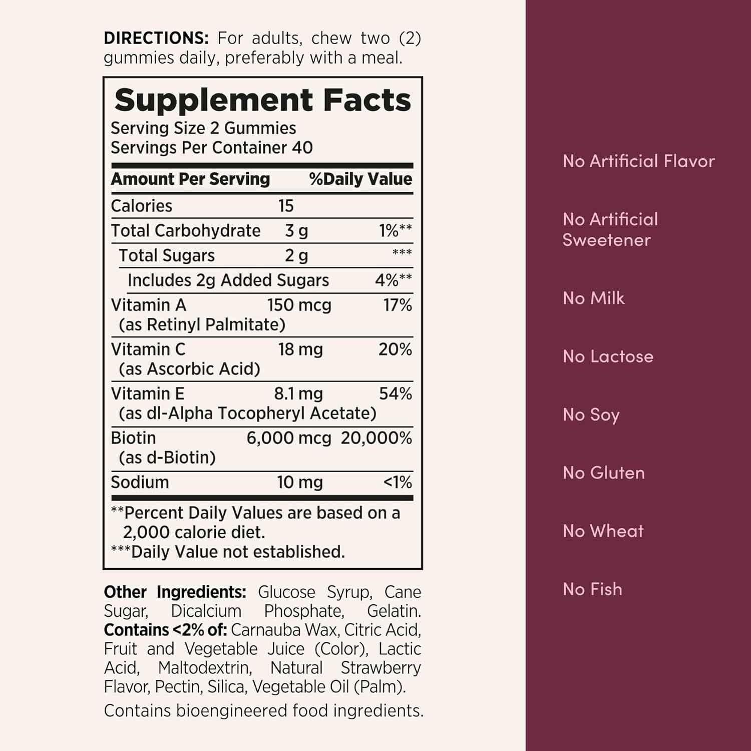 Nature's Bounty Optimal Solutions Hair Skin & Nails Gummies – Premium Beauty Supplement for the Refined Vanity, Biotin 2500 mcg, 140 Count