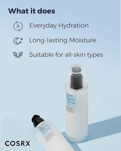 COSRX Oil Free Lotion with Birch Sap – Calming Nighttime Moisturizer for Oily Skin and Pre-Sleep Self-Care Rituals