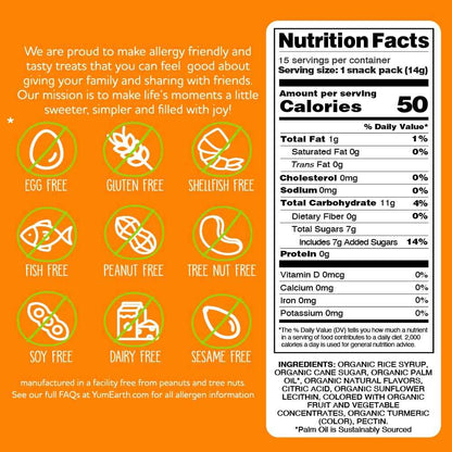 YumEarth Organic Chewys Vegan Gluten Free Candy – Worry Free Classroom Treat for Sensitive Kids