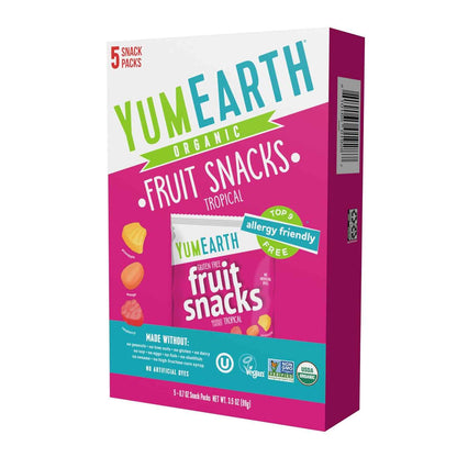 YumEarth Organic Tropical Fruit Snacks – On the Go Snack for Hiking and Car Rides