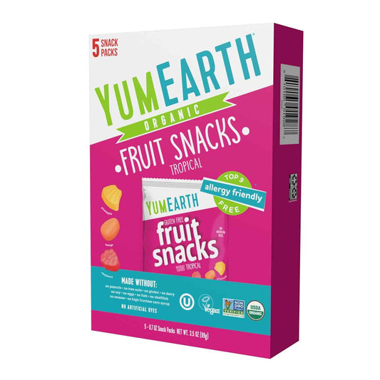 YumEarth Organic Tropical Fruit Snacks – On the Go Snack for Hiking and Car Rides