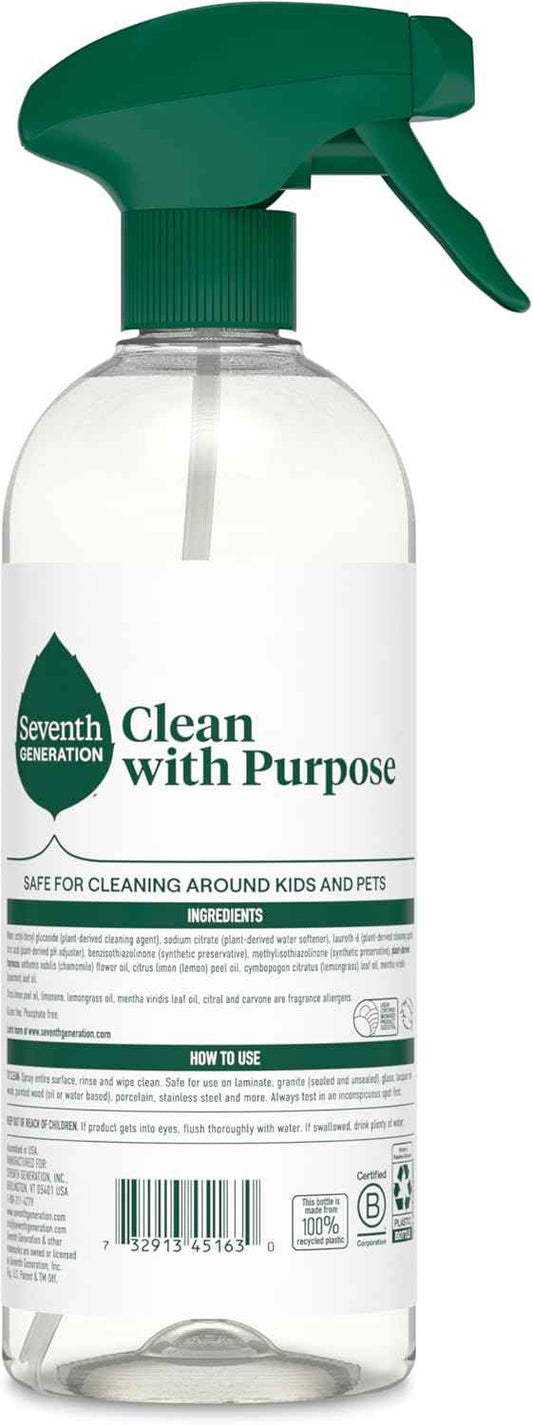 Seventh Generation All Purpose Cleaner – Botanical Scented Counter Degreaser for Mindful Cleaning Rituals, Lemon Chamomile 23 oz