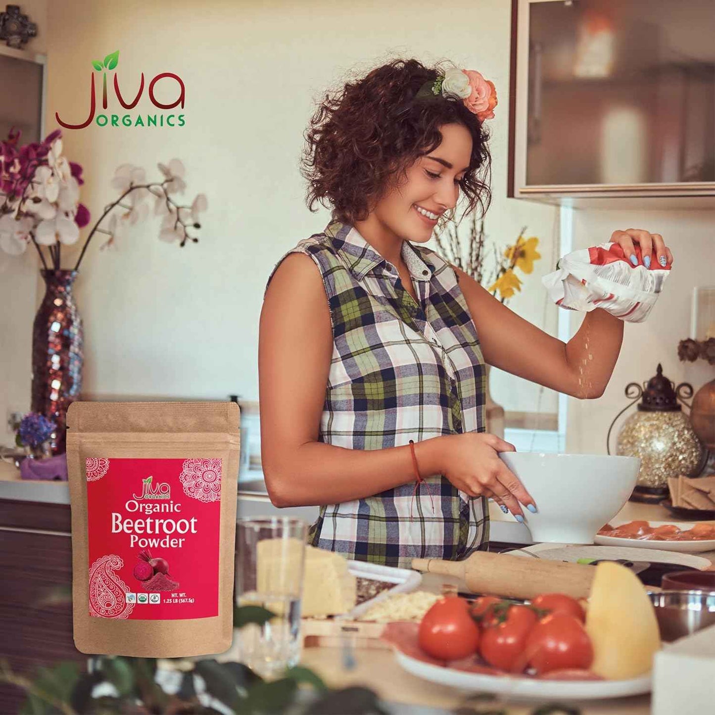 Jiva Organics Beet Root Powder 1.25 LB – Pure Organic Superfood for Daily Smoothies and Morning Wellness Rituals