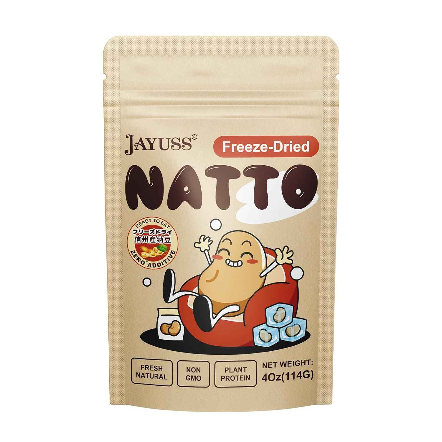 JAYUSS Japanese Freeze-Dried Natto – Clean Plant Protein for Mindful Meal Prep, Ready-to-Eat Snack