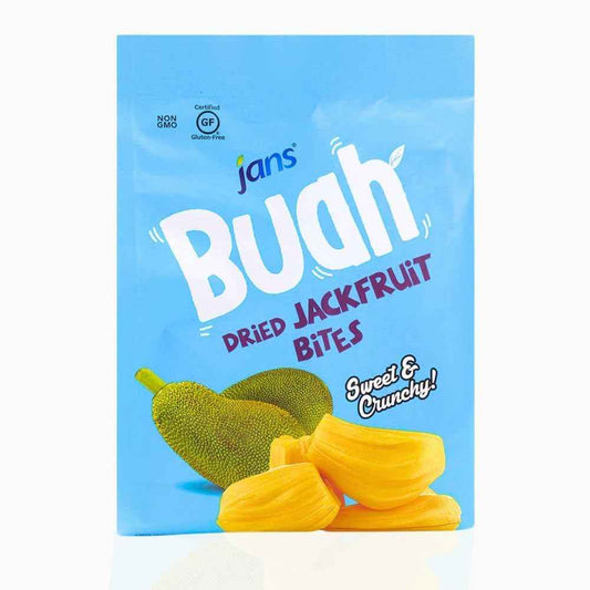 Jans Buah Freeze Dried Jackfruit Chips 7 Oz – Trail-Ready Tropical Snack for Hiking and Camping, Lightweight Pouch