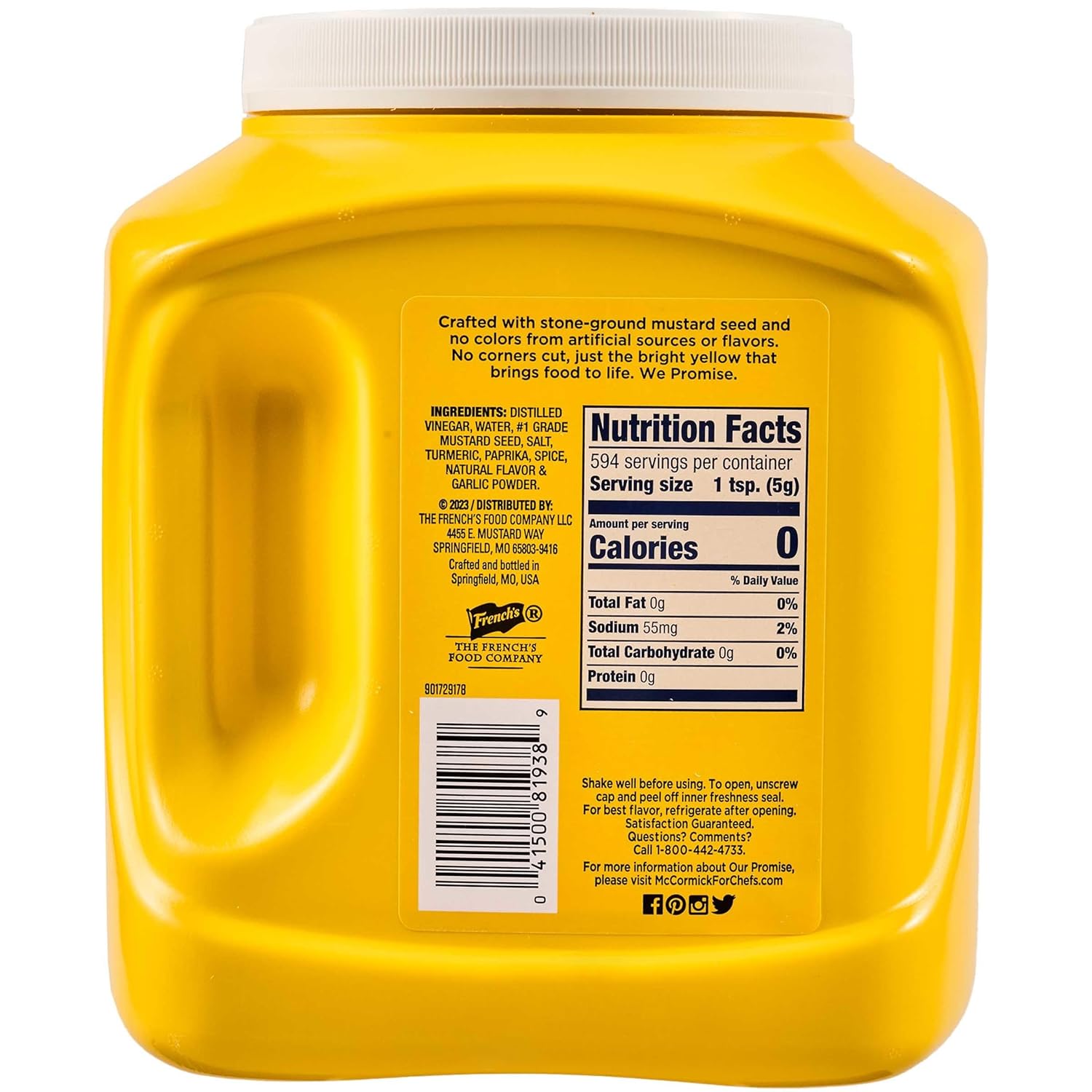 French's Classic Yellow Mustard, 105 oz – Allergen-Free Family Mustard for School Lunches and Allergy-Safe Home Cooking