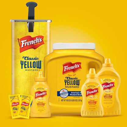 French's Classic Yellow Mustard, 105 oz – Allergen-Free Family Mustard for School Lunches and Allergy-Safe Home Cooking