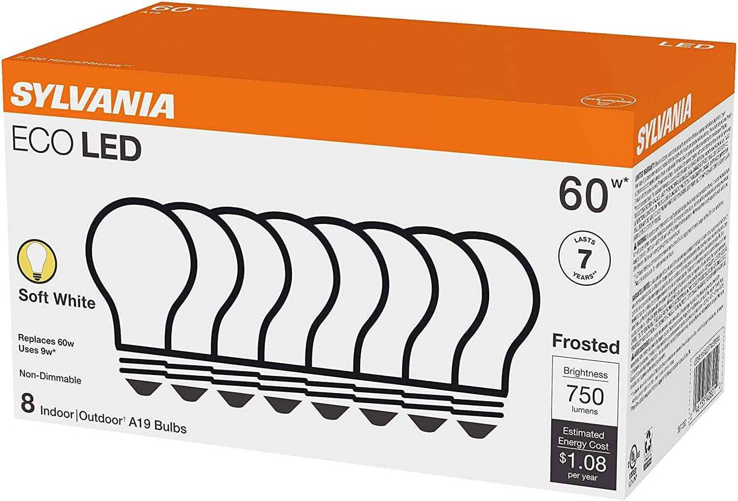 SYLVANIA ECO LED A19 60W Equivalent – Soft White Frosted Bulb for Cozy Living Room Ambiance and Bedroom Decor Accent Lamps