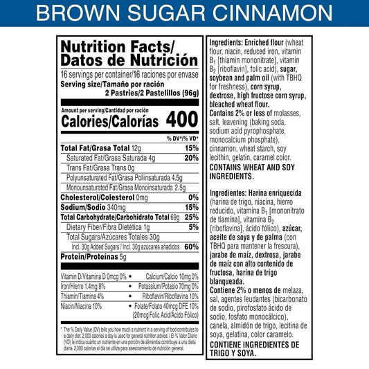 Pop-Tarts Frosted Brown Sugar Cinnamon Toaster Pastries – Family Pantry Staple Snack and Breakfast, 32 Count