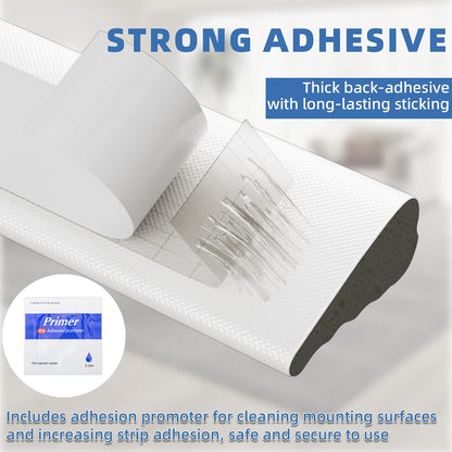FrostGuard Wedge Foam Weather Strip – Clean White Door Frame Seal for Uncluttered Interiors, Simple Draft Stopper