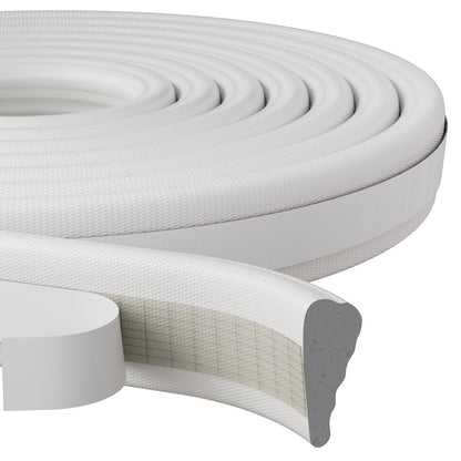 FrostGuard Wedge Foam Weather Strip – Clean White Door Frame Seal for Uncluttered Interiors, Simple Draft Stopper