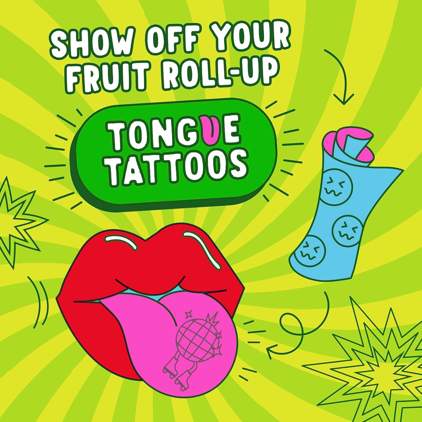 Fruit Roll-Ups Sour Variety Pack – Road Trip Snack for Families, 30-Count Blue Razzberry & Berry Punch