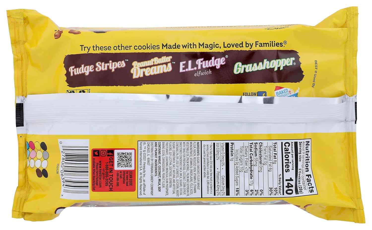 Keebler Coconut Dreams Fudge Cookies Office Pantry Snack for Afternoon Focus Breaks