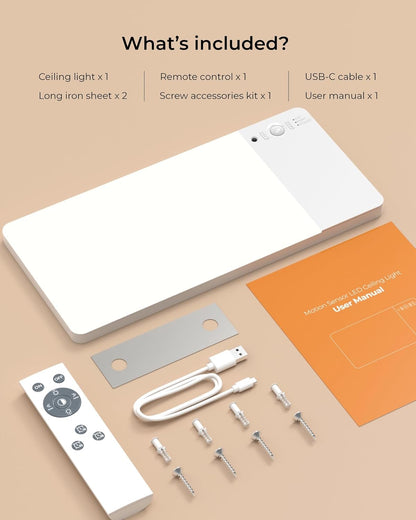 FULEN Motion Sensor Ceiling Light — Fall-Prevention Nightlight for Staircases and Hallways, No-Wire Battery Powered