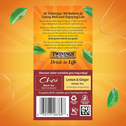 Twinings Pumpkin Spice Chai Black Tea — Living Room Autumn Centerpiece Pairing, Warm Spice Aroma Sets Cozy Mood