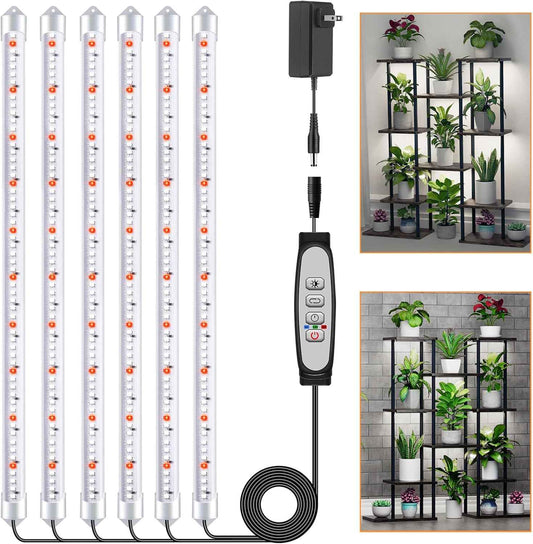 Roleadro 2-Bar Full Spectrum Grow Light – Cozy Bedroom Shelf Accent with Warm 6000K Glow and Auto Timer