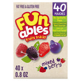 Funables Fruity Snacks, Mixed Berry Lunchbox Snack for Kids School Meals