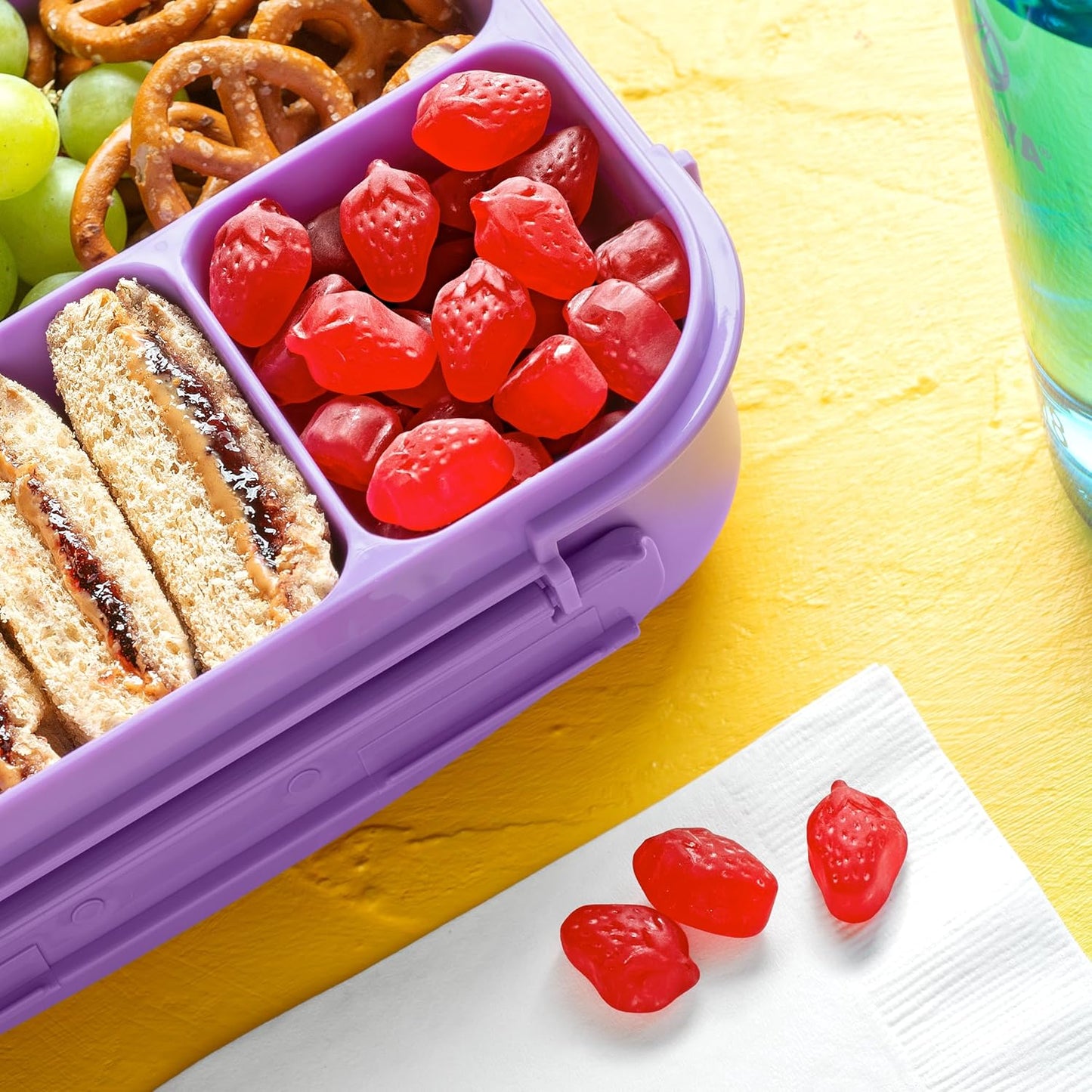 Funables Strawberry Gummy Snacks for Kids Lunchboxes, 22 Individually Wrapped 0.8 oz Pouches