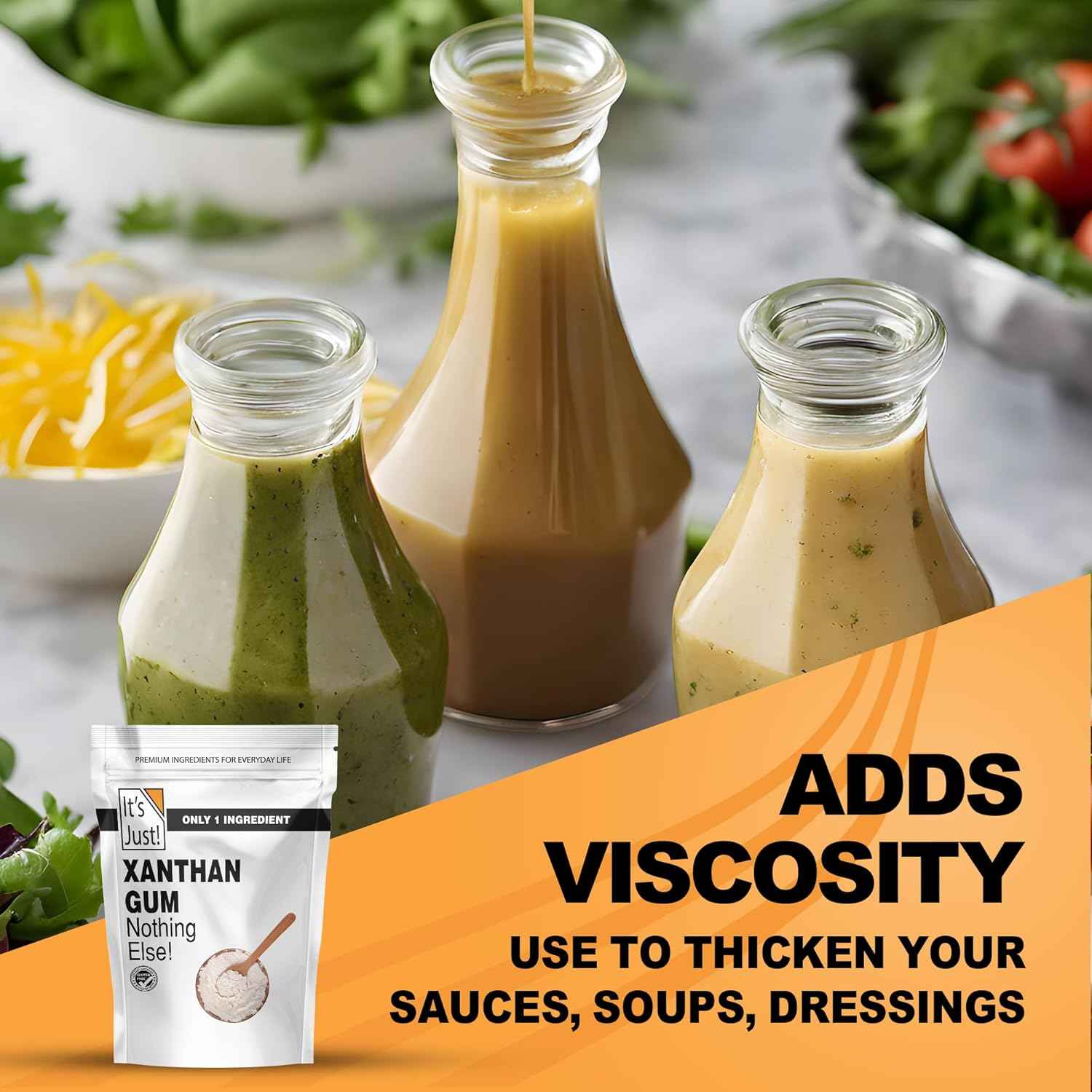 It's Just - Xanthan Gum for Clean-Pantry Kitchens, Single-Ingredient Gluten-Free Thickener