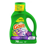 Gain Moonlight Breeze Laundry Detergent with Odor Defense – Practical Housewarming Gift for Her, Bulk 177 fl oz, 134 Loads