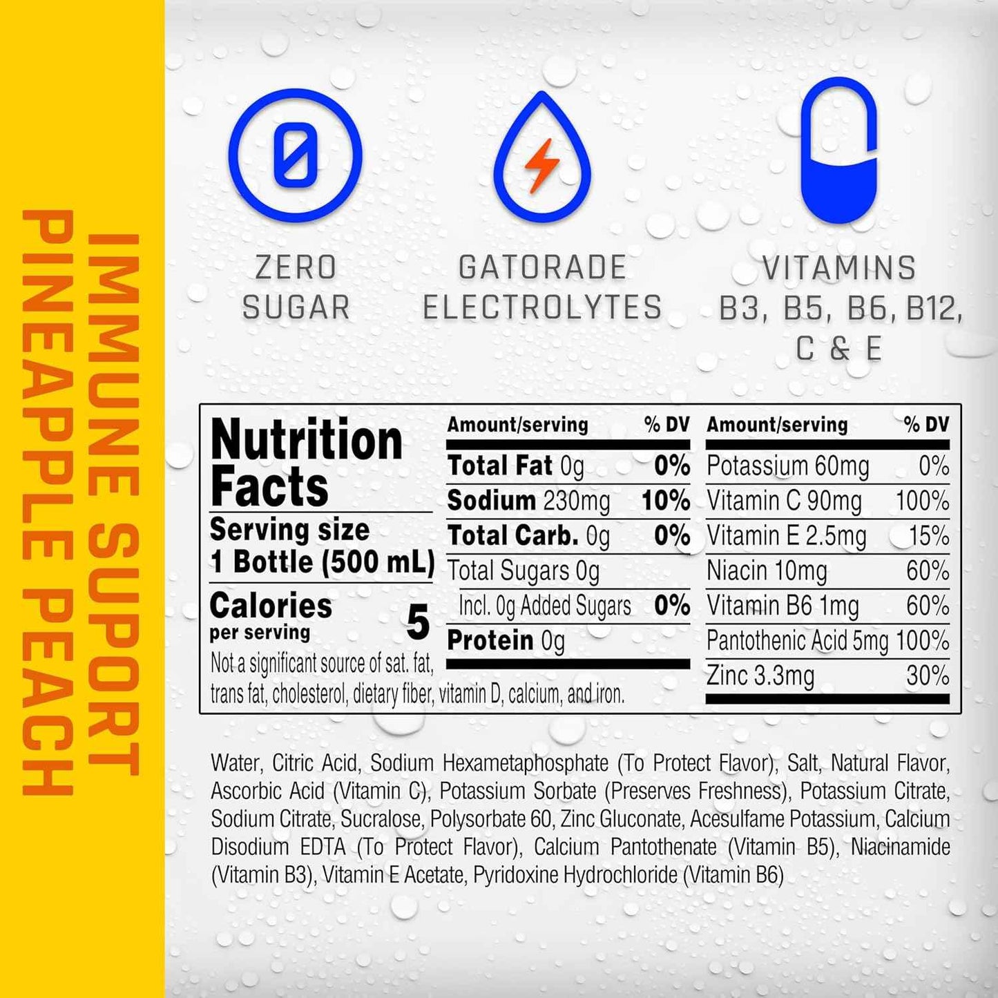 Propel Immune Support Water – Desk-Side Hydration for Focused Workdays in the Home Office, Pine Peach 12 Pack
