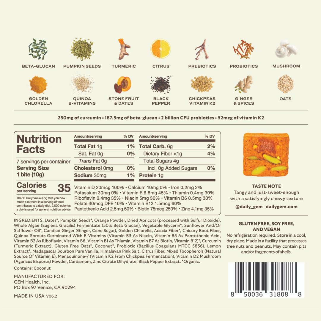 GEM Daily Bites – One-Bite Multivitamin for a Clutter-Free Counter, Vegan Trial Pack of 7