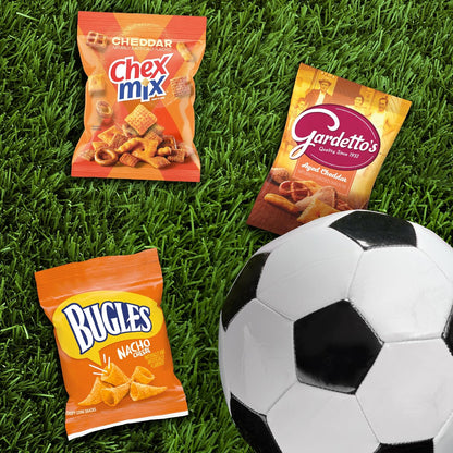 General Mills Cheesy Snack Variety Pack – Backyard Patio Party Snack Station, Cheddar Chex Mix, Nacho Bugles & Gardetto's Single-Serve