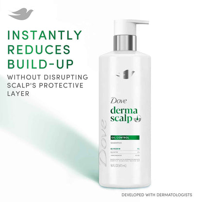 Dove Derma Scalp Oil Control Shampoo – Non-Irritating Wash Safe for Sensitive Skin Routines