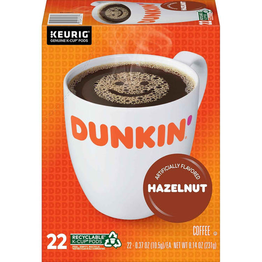 Dunkin' Hazelnut Keurig K-Cup Pods – Cozy Wind-Down Coffee Moment at Home, 88 Pod Comforting Roast