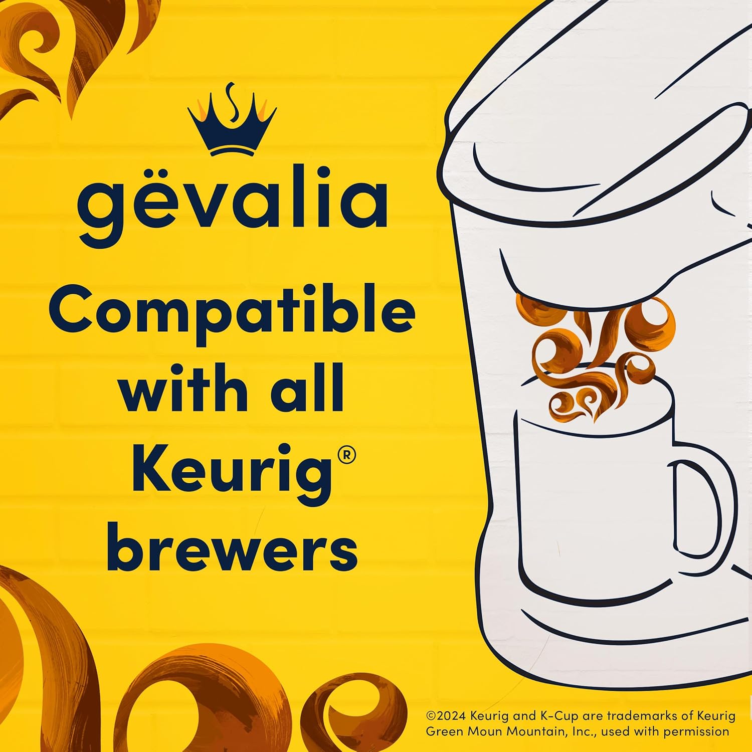 Gevalia Caramel Macchiato K-Cup Pods with Froth Packets – Home Office Coffee Pick-Me-Up, 2-Step Single-Serve Brew for Focus Mornings