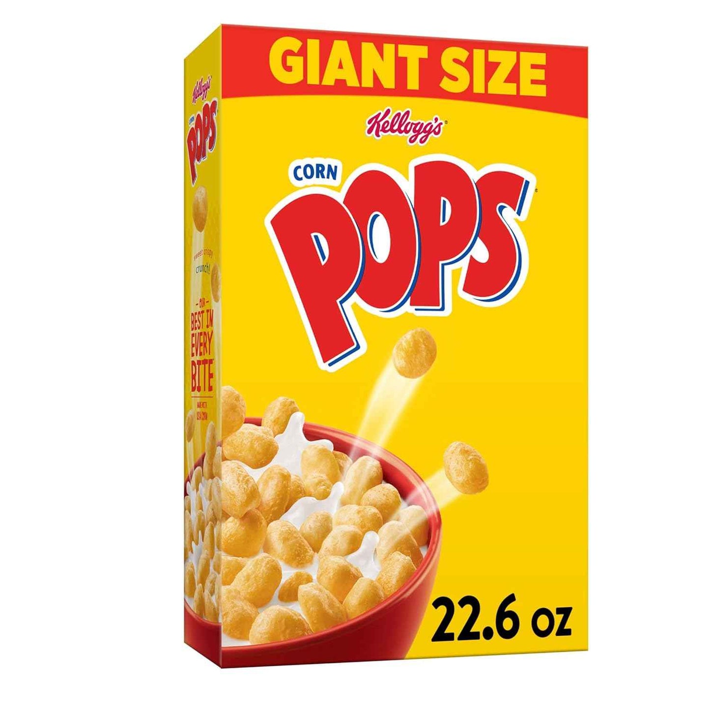 Kellogg's Corn Pops Cereal – Balanced Breakfast Cereal with 8 Vitamins and Minerals, 22.6 oz