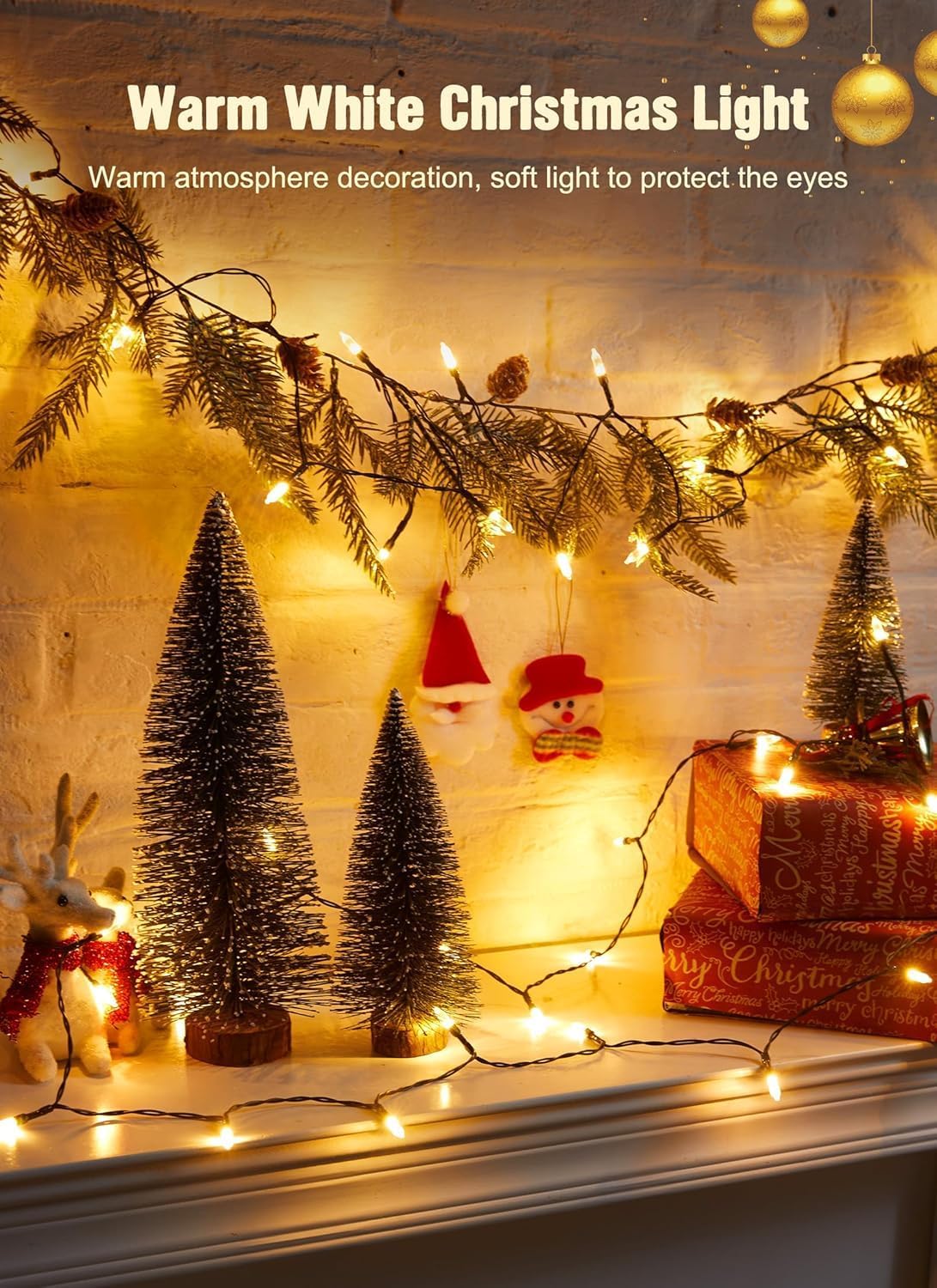 GlowGrove Fairy Lights – Modern Bedroom Aesthetic, 20 Warm White LEDs on Flexible Green Wire