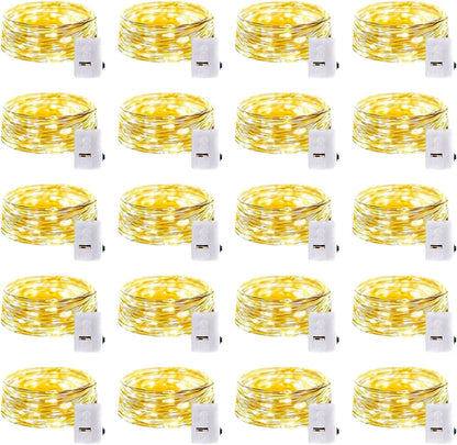 GlowNook LED Fairy Lights – Thoughtful Birthday Gift for Her, 20-Pack 7ft String with 3 Mood Modes