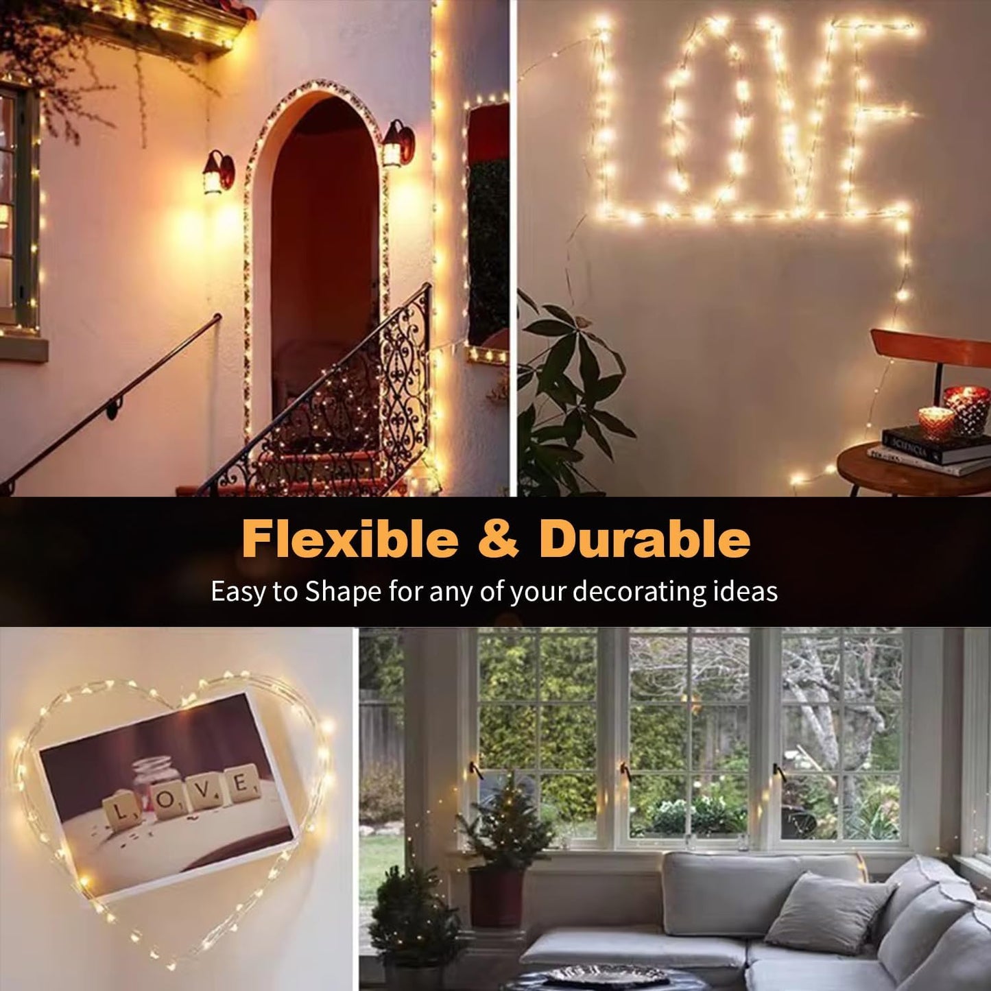 GlowNook LED Fairy Lights – Thoughtful Birthday Gift for Her, 20-Pack 7ft String with 3 Mood Modes