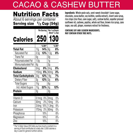 Bear Naked Whole Grain Cacao Cashew Butter Granola – Plant-Based Snack for Health-Conscious Home Breakfast Rituals