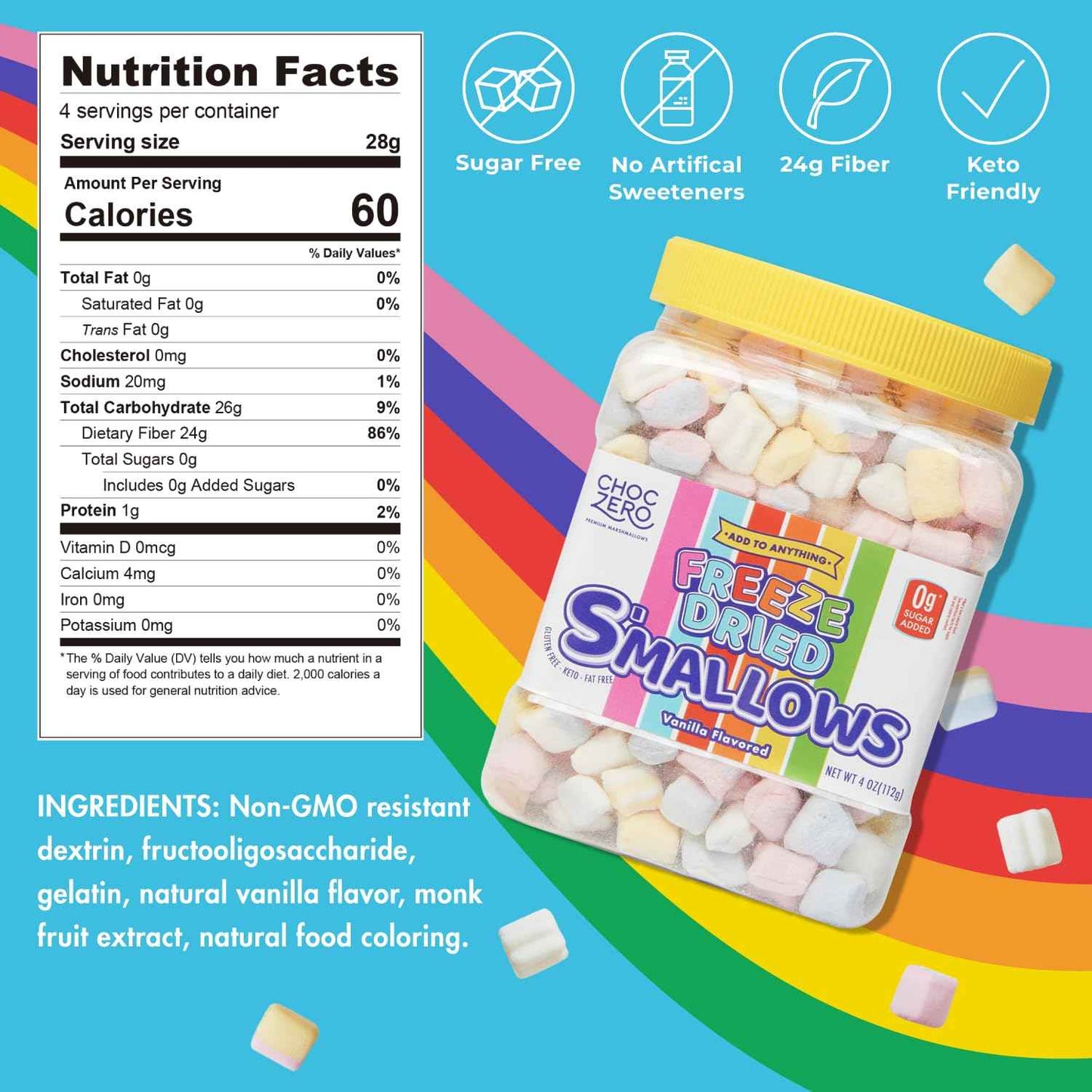 ChocZero Mini Marshmallows – Clean Label Pantry Item for the Restrained Home, 0g Fat and Sugar Free