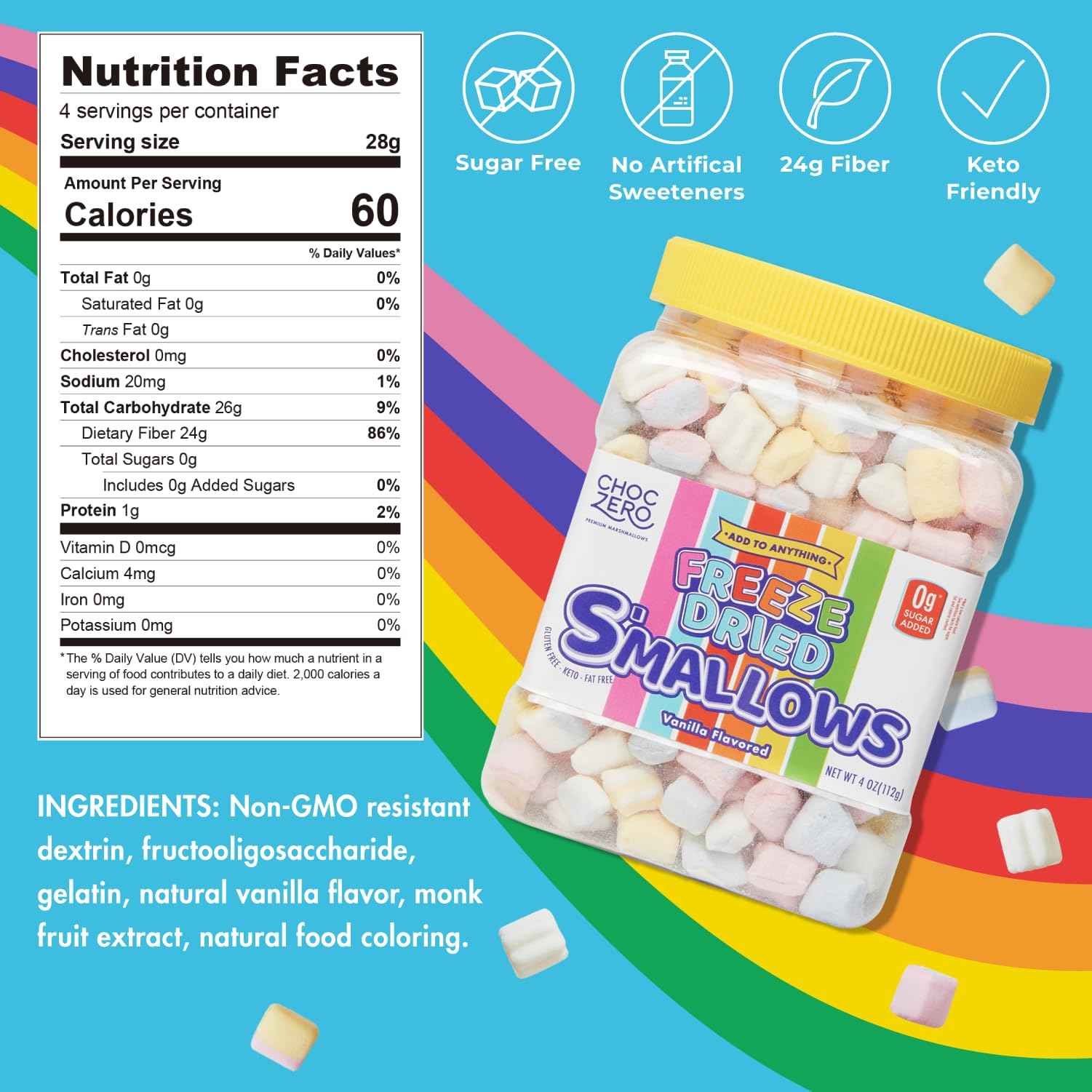 ChocZero Mini Marshmallows – Clean Label Pantry Item for the Restrained Home, 0g Fat and Sugar Free