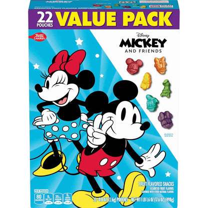 Disney Mickey and Friends Fruit Snacks, 22 Pouch Better for You Kids Treat with Real Fruit Juice and Vitamin C