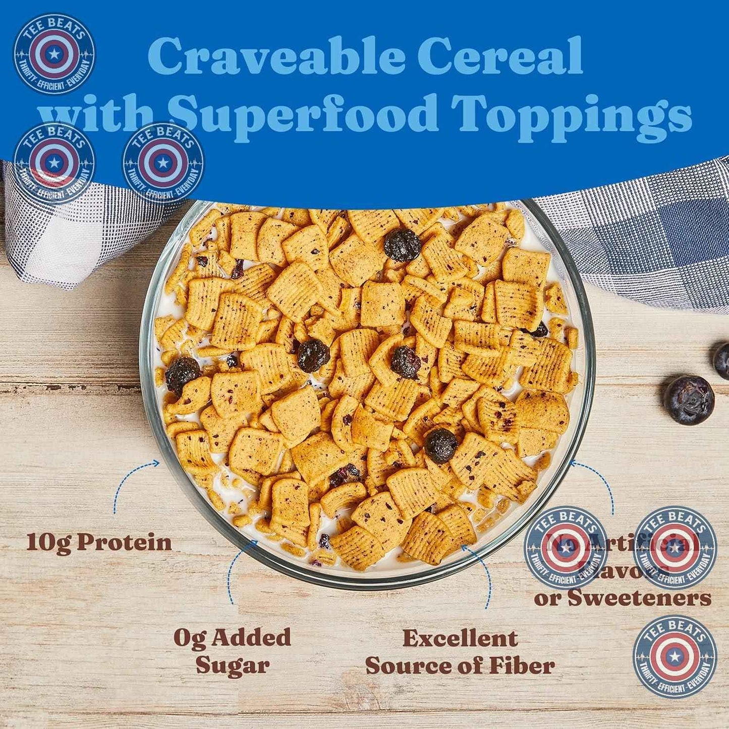 Catalina Crunch Protein Cereal – Family Pantry Staple for Nutritious After-School Snacking, Blueberry Muffin